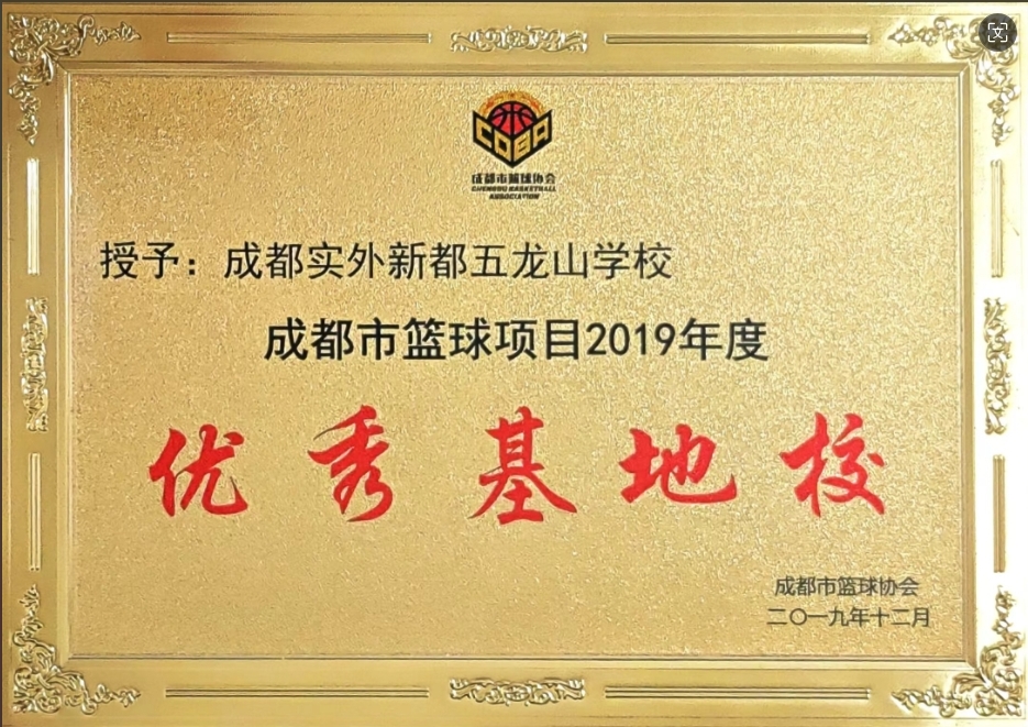 2019年成都市篮球项目：优秀基地校